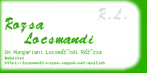 rozsa locsmandi business card